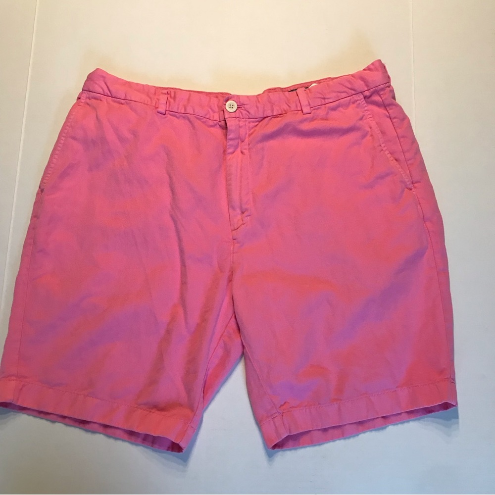 Vineyard Vines Men's Breaker Flat Front Cotton Linen Pink Chino Shorts Sz 40 8”